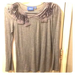 SimplyVera Vera Wang long-sleeve, grey/gray top